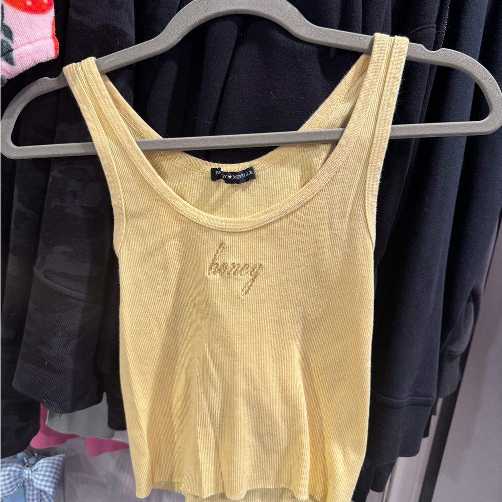Brandy Melville yellow ribbed tank